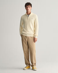 Strukturierter Baumwoll Troyer mit Streifen