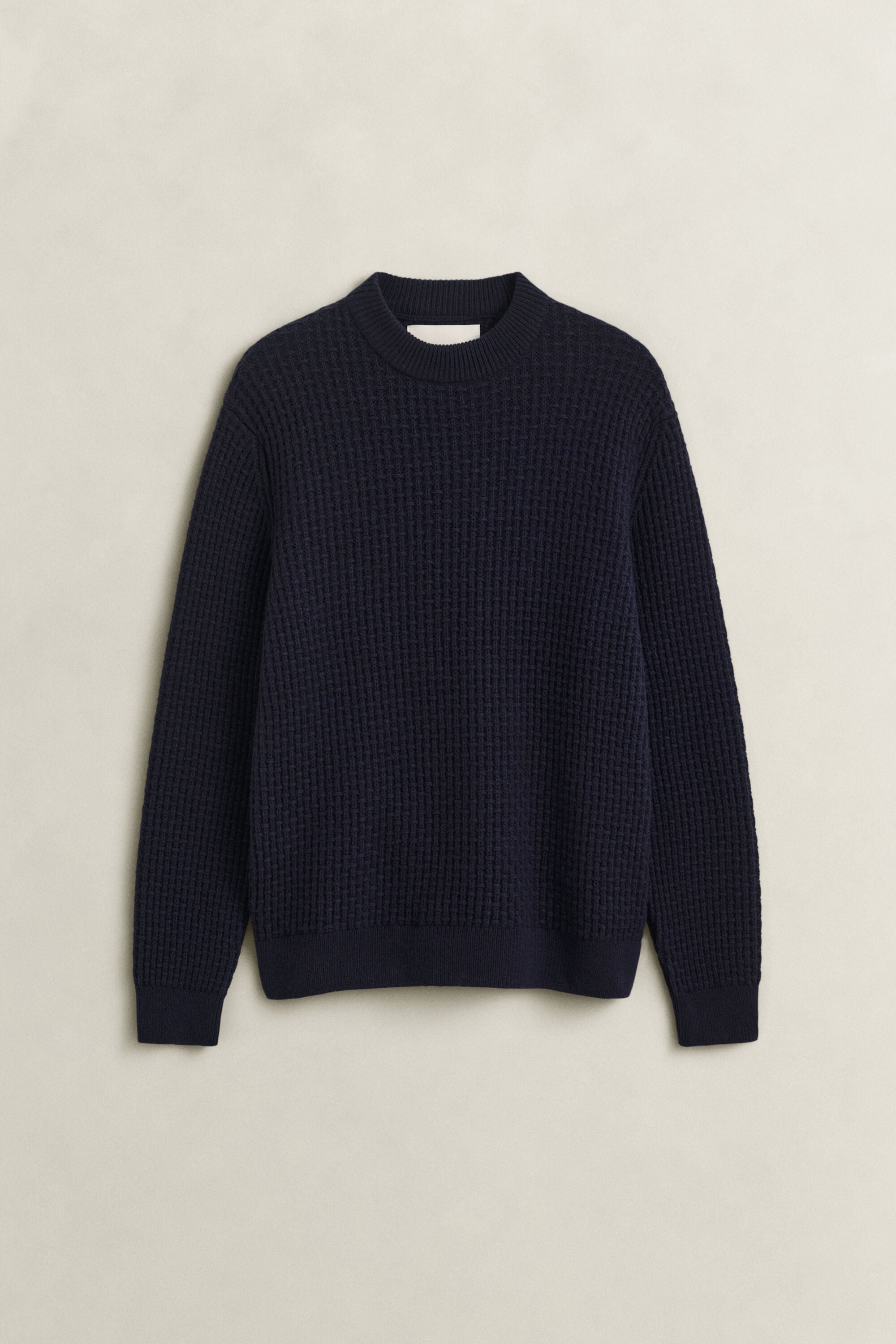 Stehkragenpullover aus griffigem Baumwoll-Woll-Mix