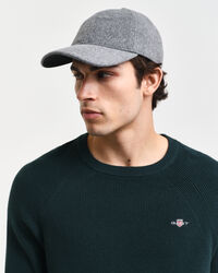 Gerippter Rundhalspullover aus Baumwoll-Woll-Gemisch