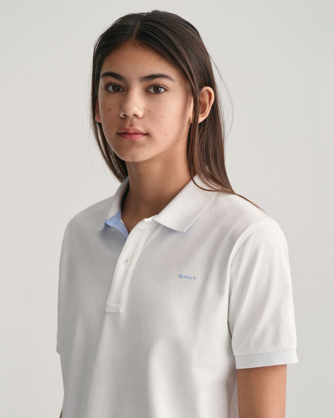Teens Kontrast Piqu&eacute; Poloshirt