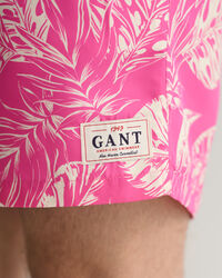 Classic Fit Tropical Leaves Badeshorts mit Print
