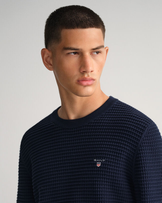 Struktur Rundhalspullover aus Baumwolle