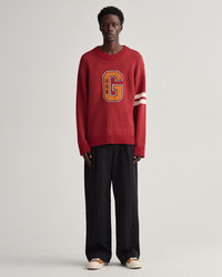 Volumin&ouml;se Chinohose mit Bundfalten