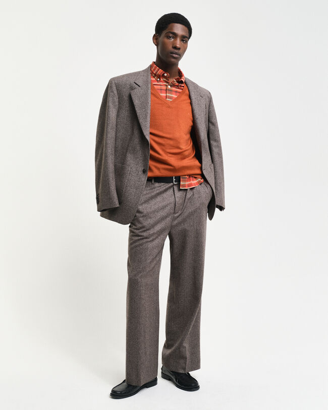 V-Neck Pullover aus extra feiner Merinowolle