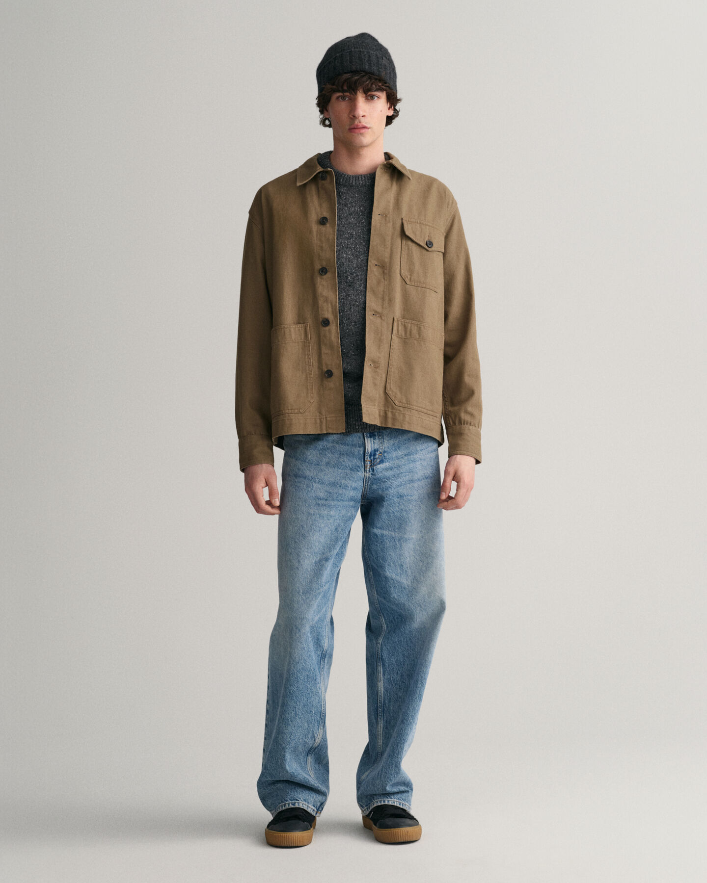 Hemdjacke aus gebürstetem Twill