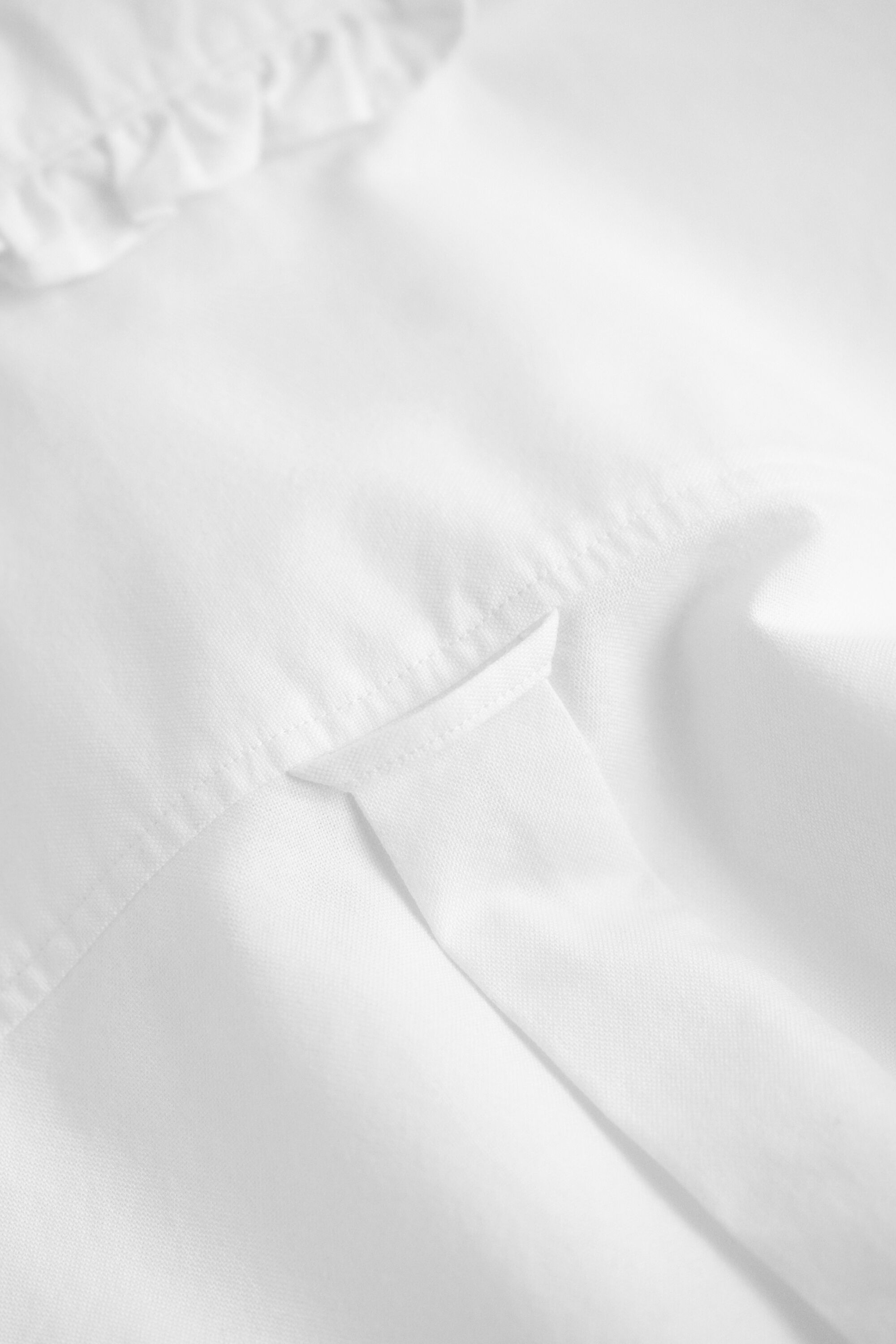 Classic Oxford-Bluse mit Rüschen