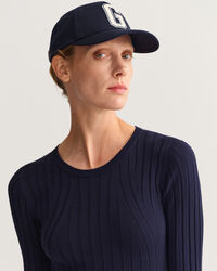 Geripptes Rundhalskleid