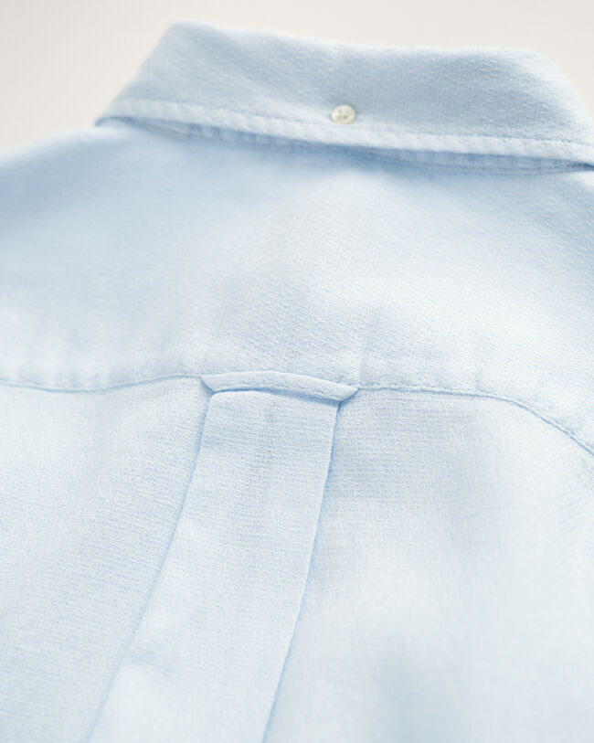 Regular Fit Baumwoll Leinen Hemd mit Struktur