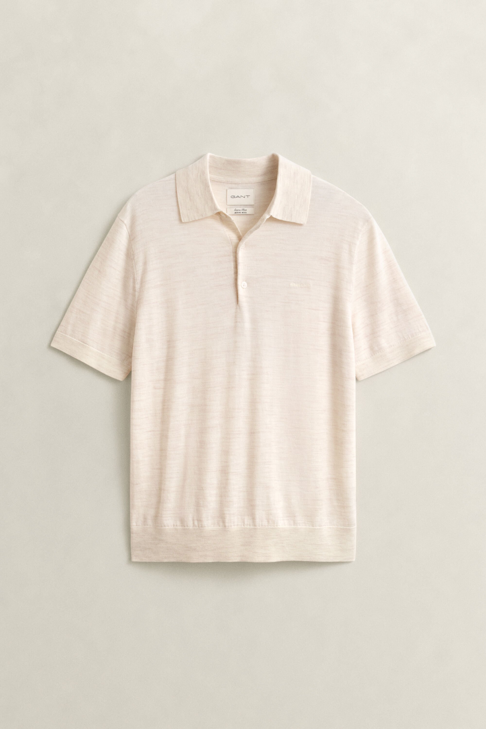 Kurzärmeliger Polopullover aus extrafeiner Merinowolle