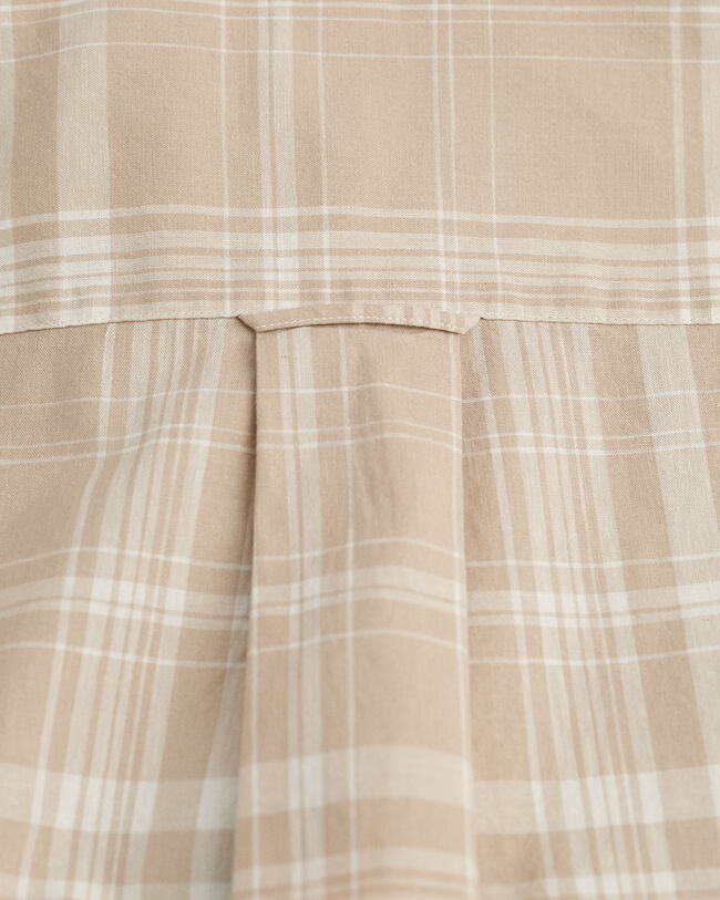 Regular Fit Baumwoll Leinen Kurzarmhemd mit Karomuster