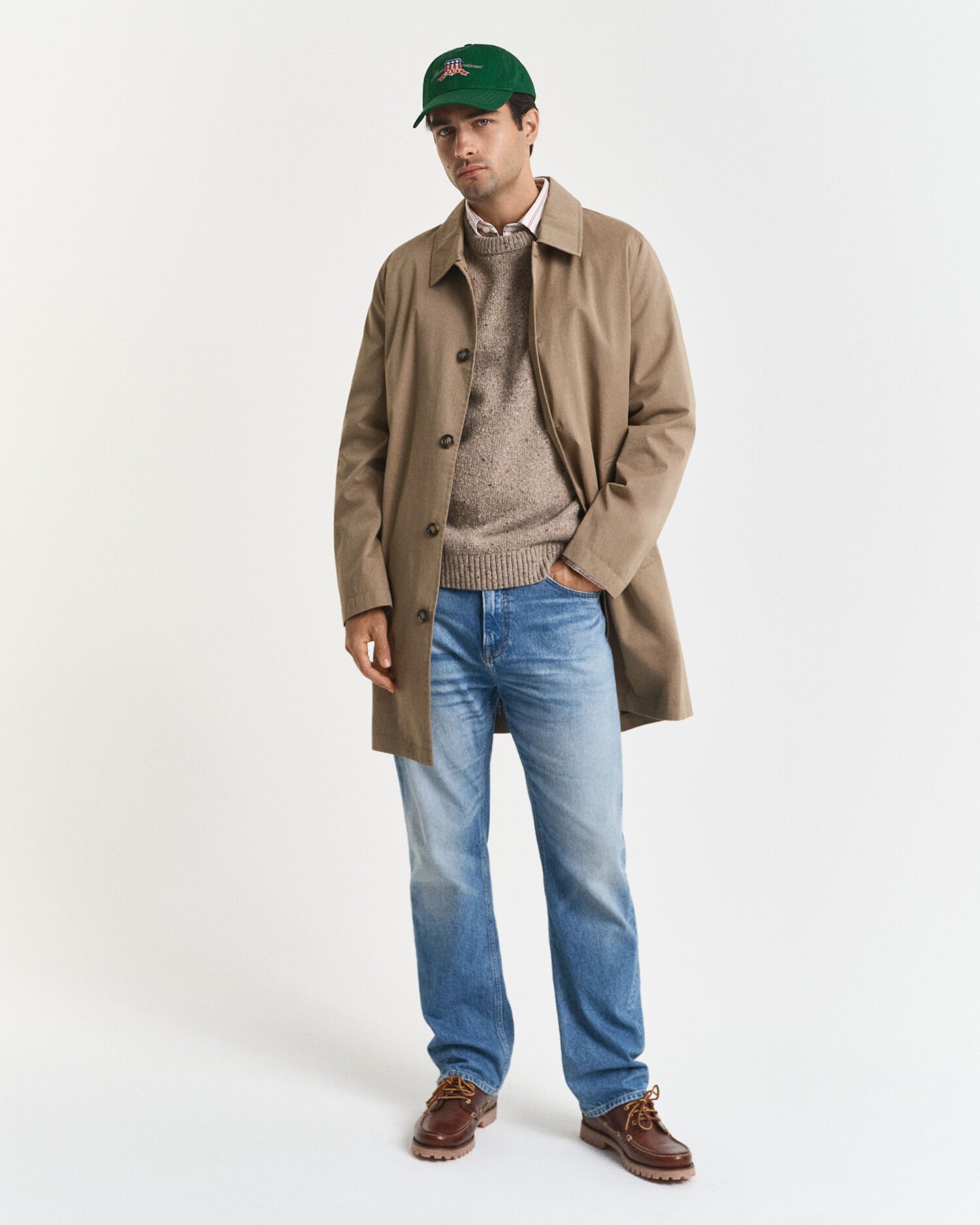 Wollmix Rundhalspullover mit Noppenstruktur