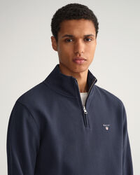 Sweatshirt mit Waffelstruktur und Reißverschlusskragen