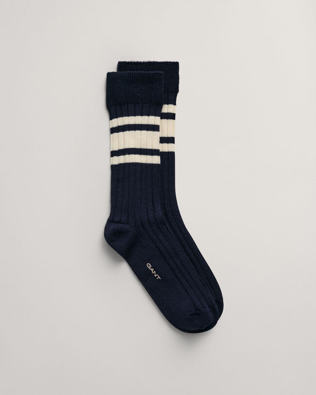 Gerippte Lyocell-Socken mit Streifen
