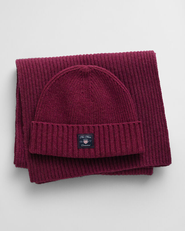Teens Beanie und Schal aus Wolle im Geschenkset