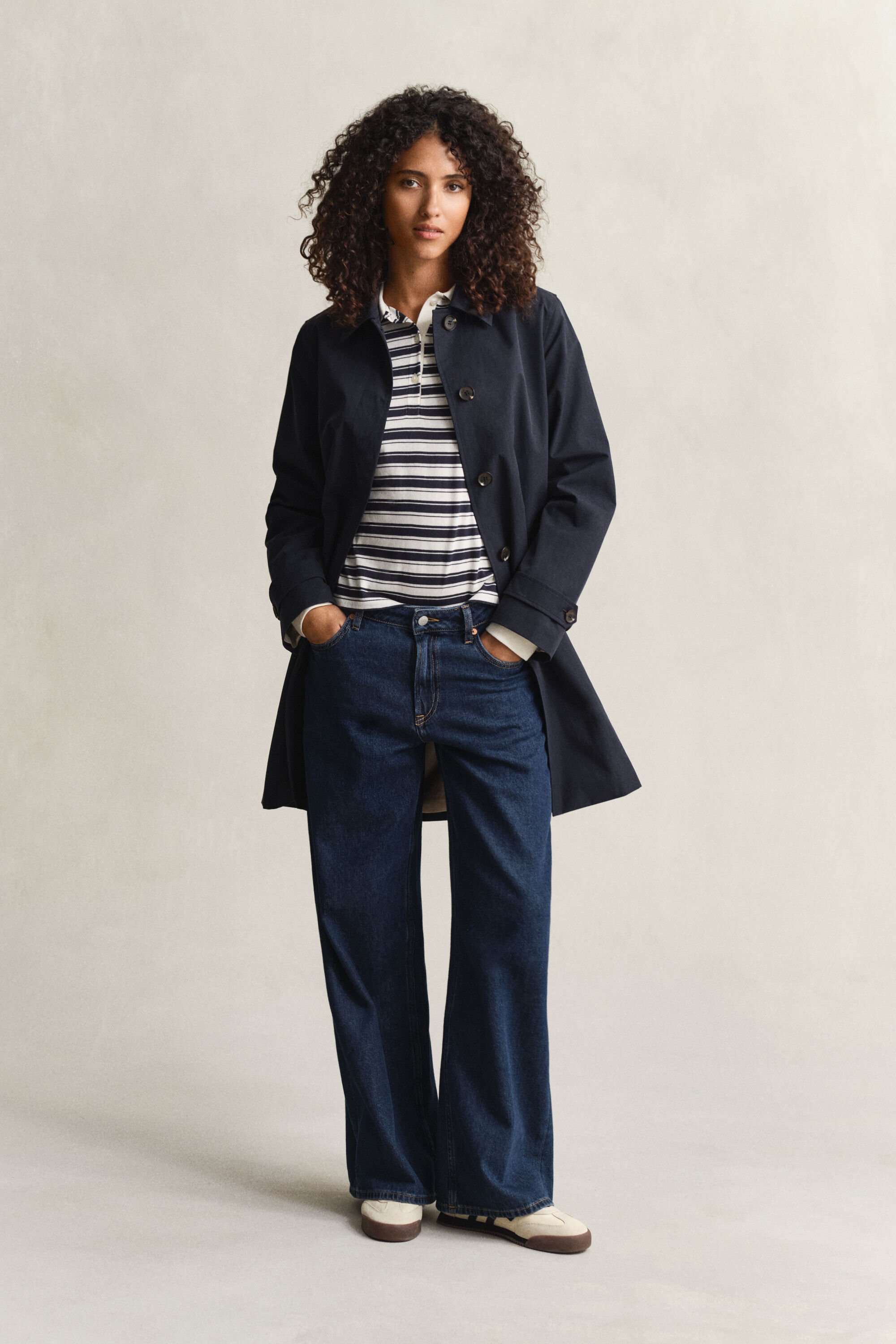 Langarm-Poloshirt mit Streifen