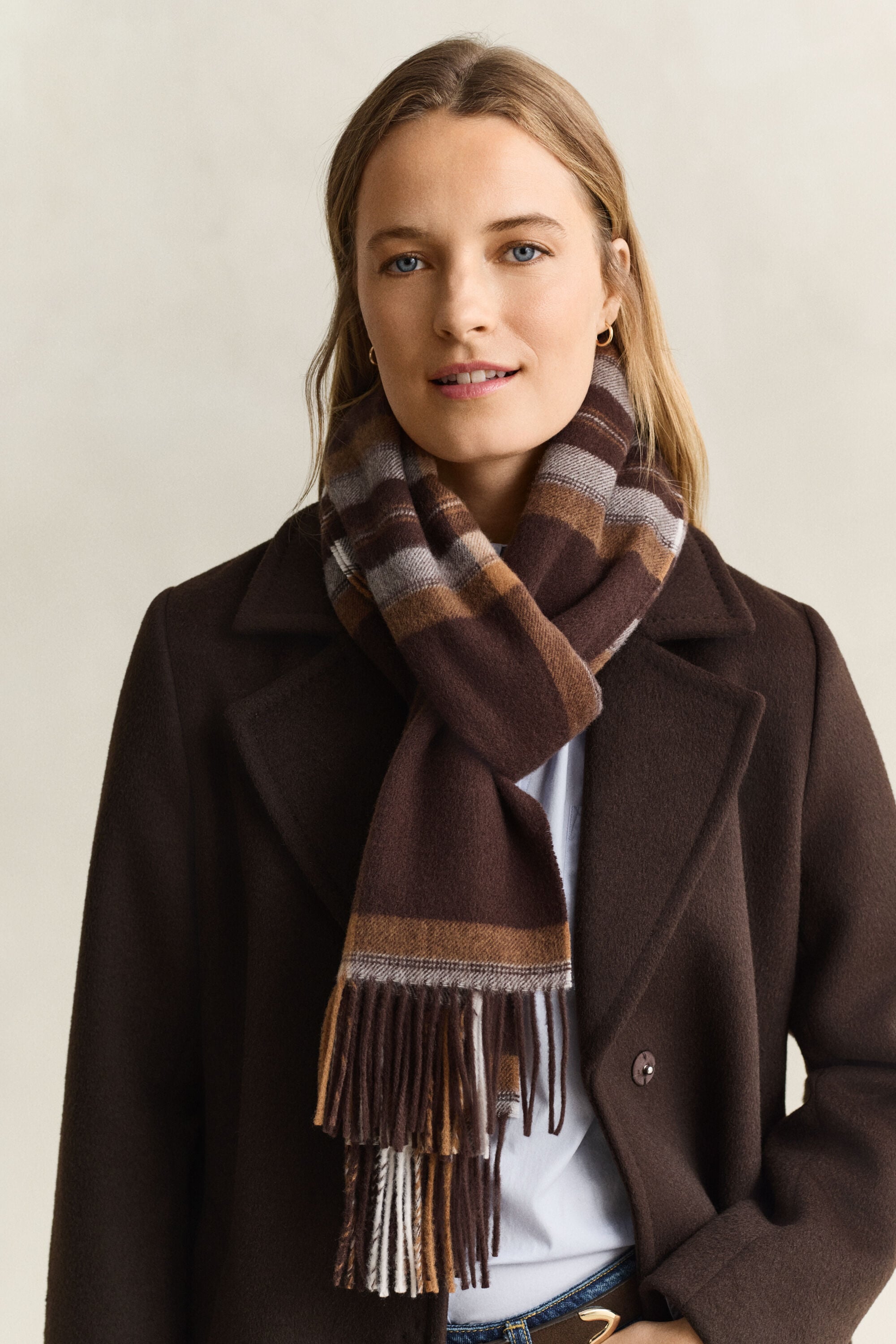 Wollschal mit Tartan-Muster