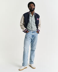 Regular Fit Baumwoll Leinen Kurzarmhemd mit Streifen