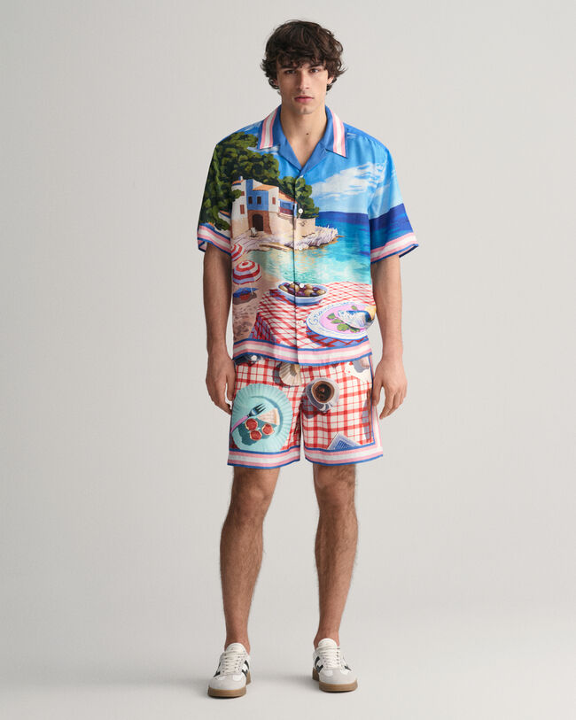 Seiden-Shorts mit Print