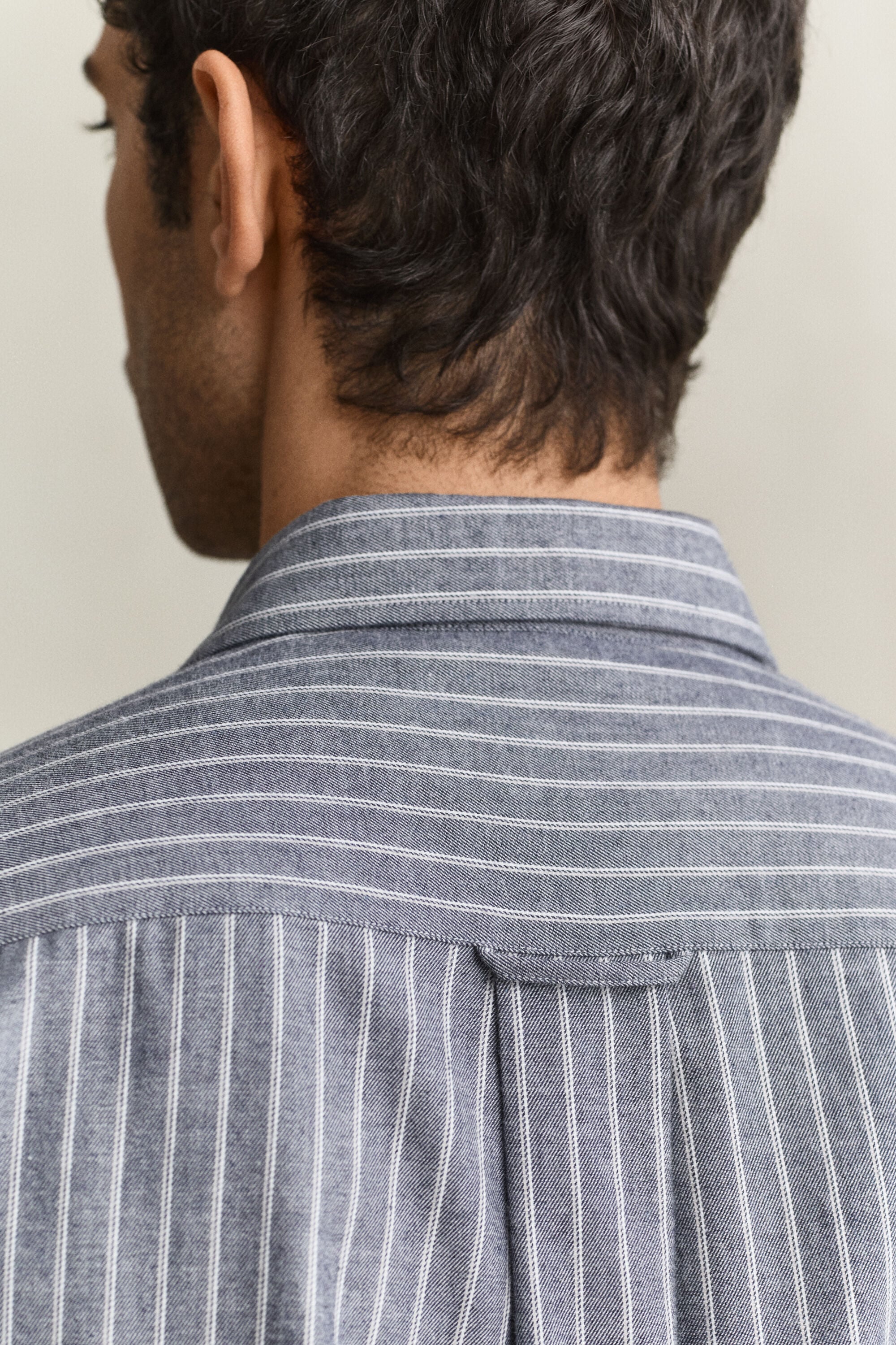 Gestreiftes Flanellhemd aus Melange-Garn