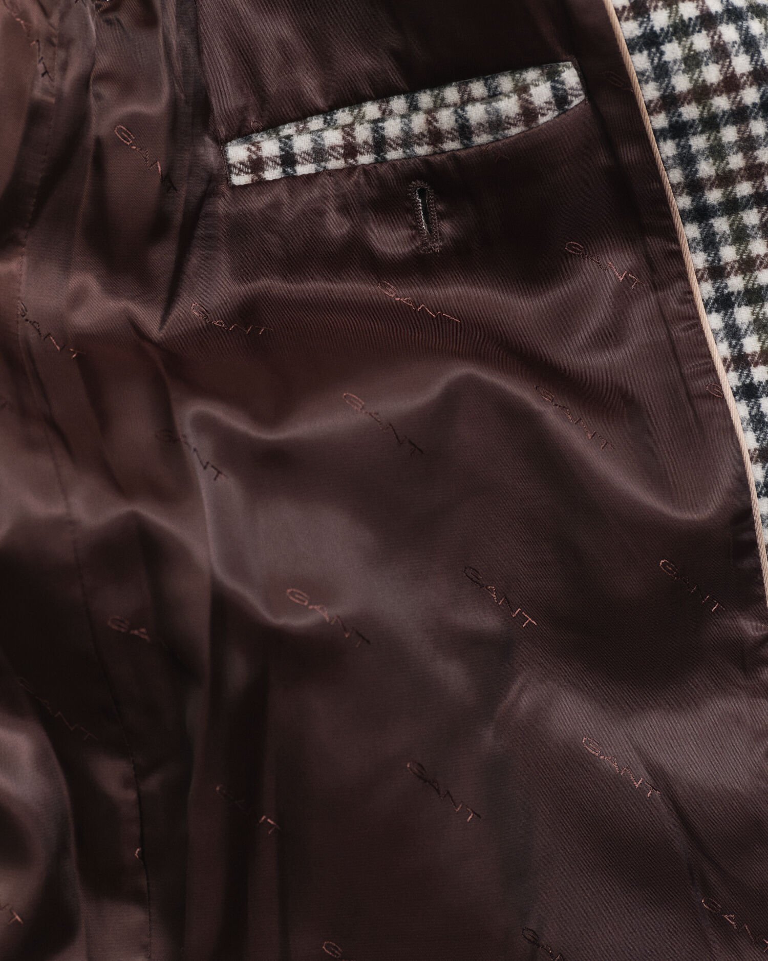 Karierter Kurzmantel aus Wollmischung