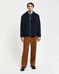 Gerippter Rundhalspullover aus Alpaka-Woll-Gemisch