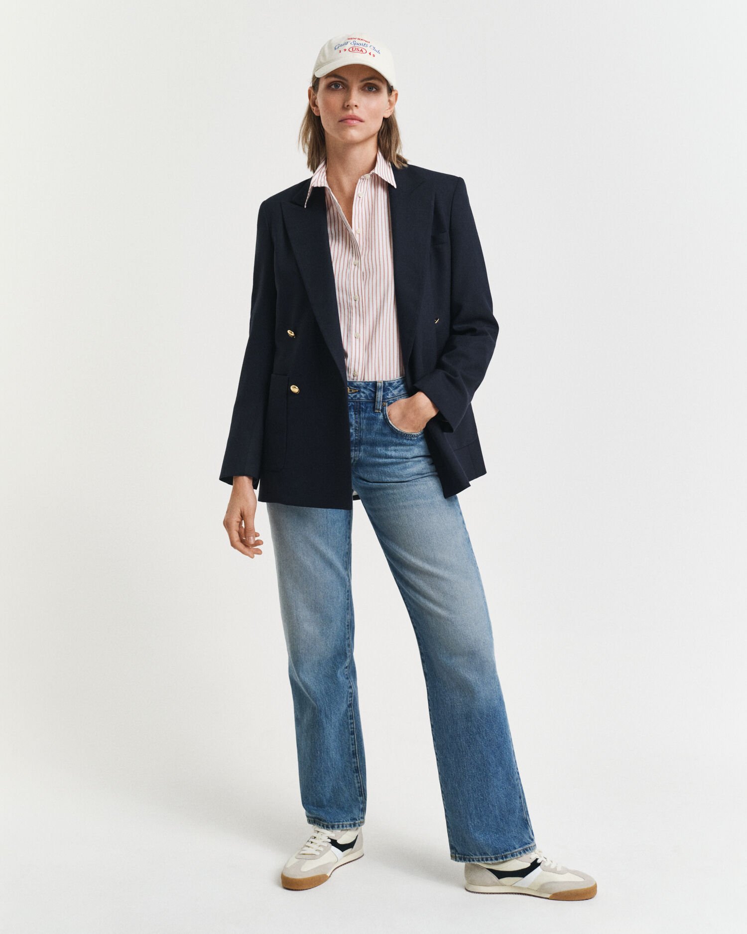 Regular Fit Classic Popeline Bluse mit Streifen