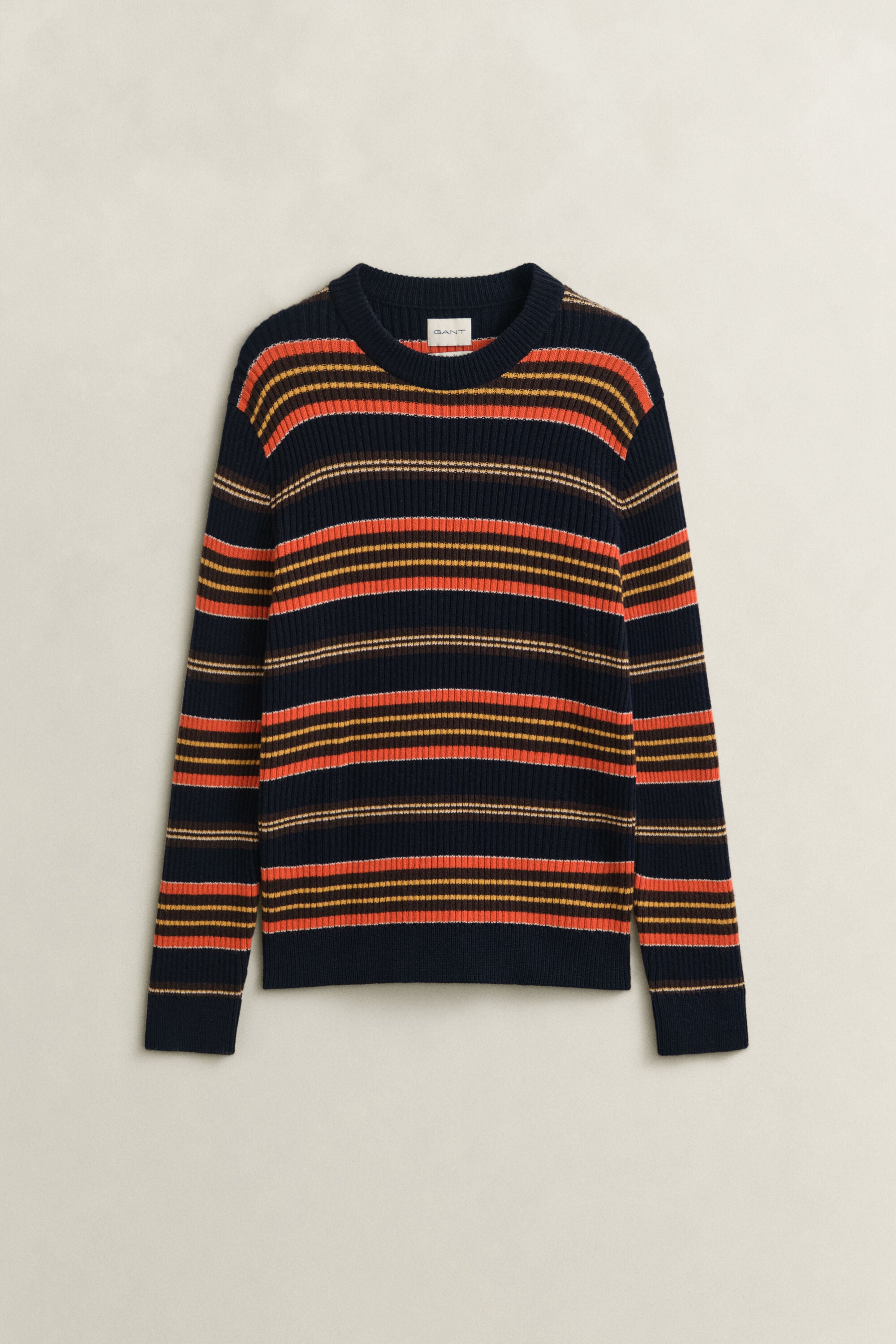 Gerippter Pullover mit Streifen