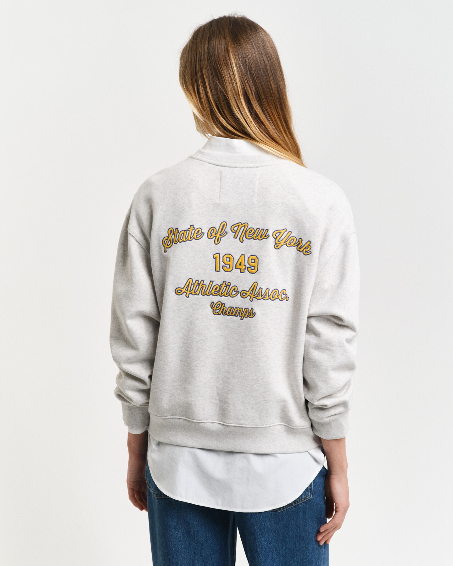 Script Graphic Rundhals-Sweatshirt