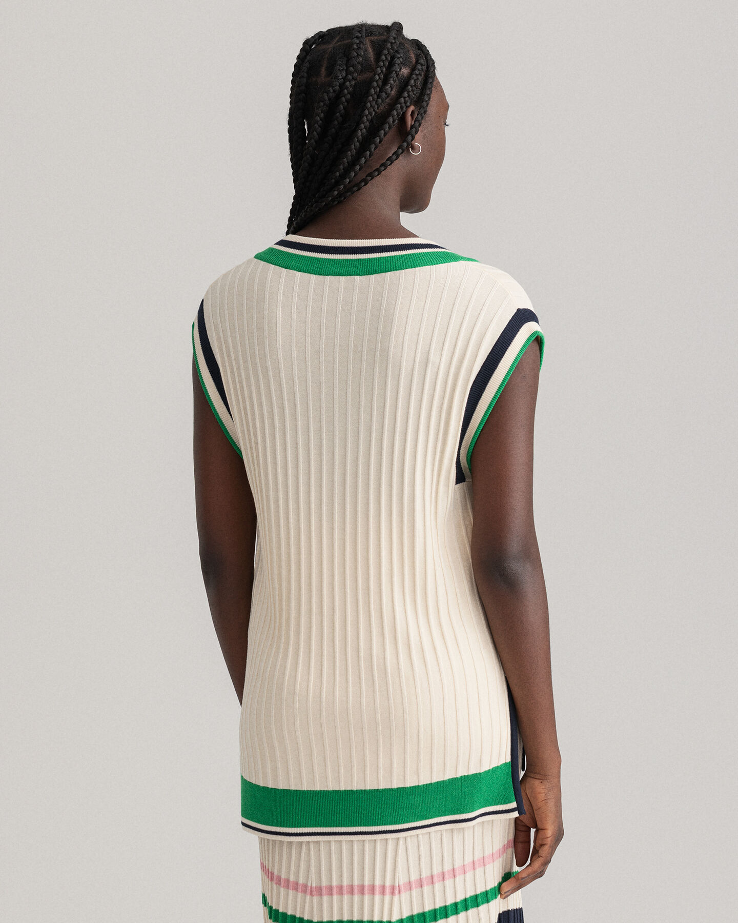 Gestreifte Rippstrickweste