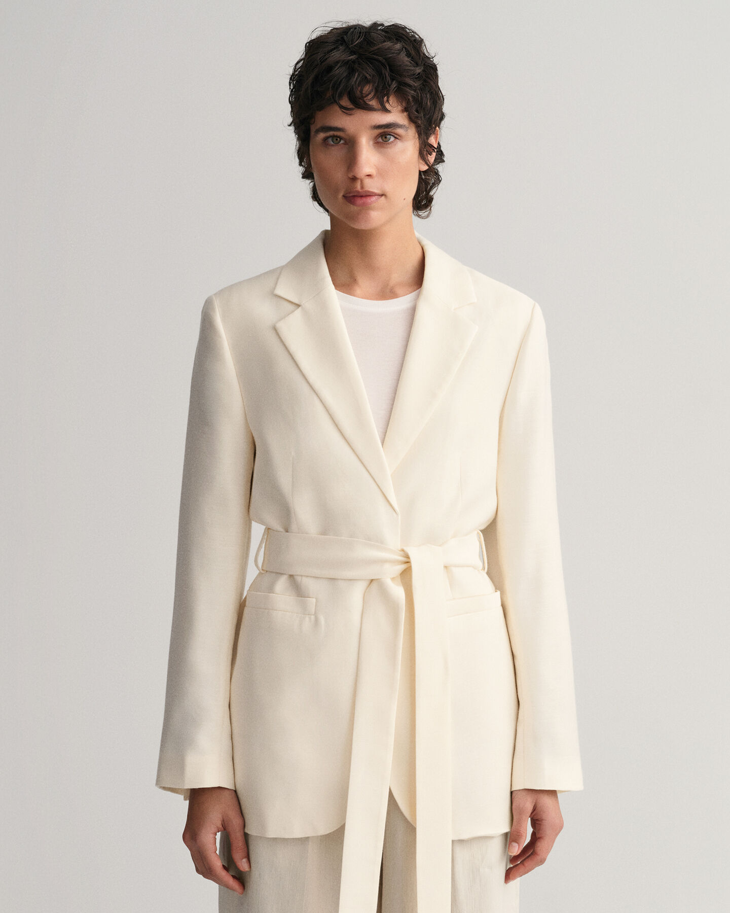 Regular Fit Fluid Blazer mit G&uuml;rtel