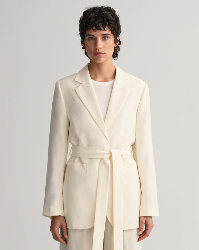 Regular Fit Fluid Blazer mit G&uuml;rtel