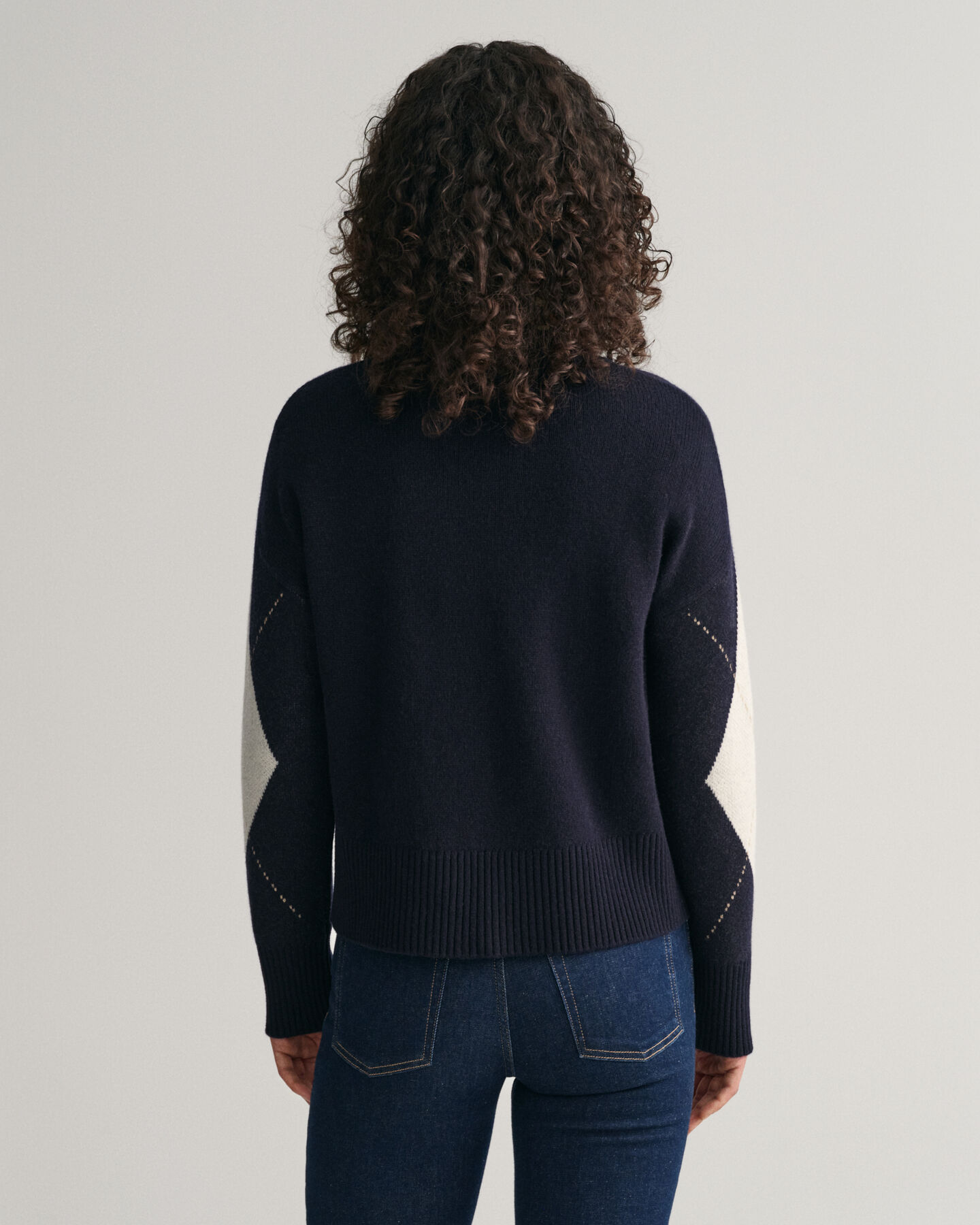 Superfeiner Argyle Rundhalspullover