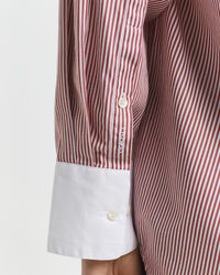 Oversized Bluse mit Kontrastkragen und Streifen