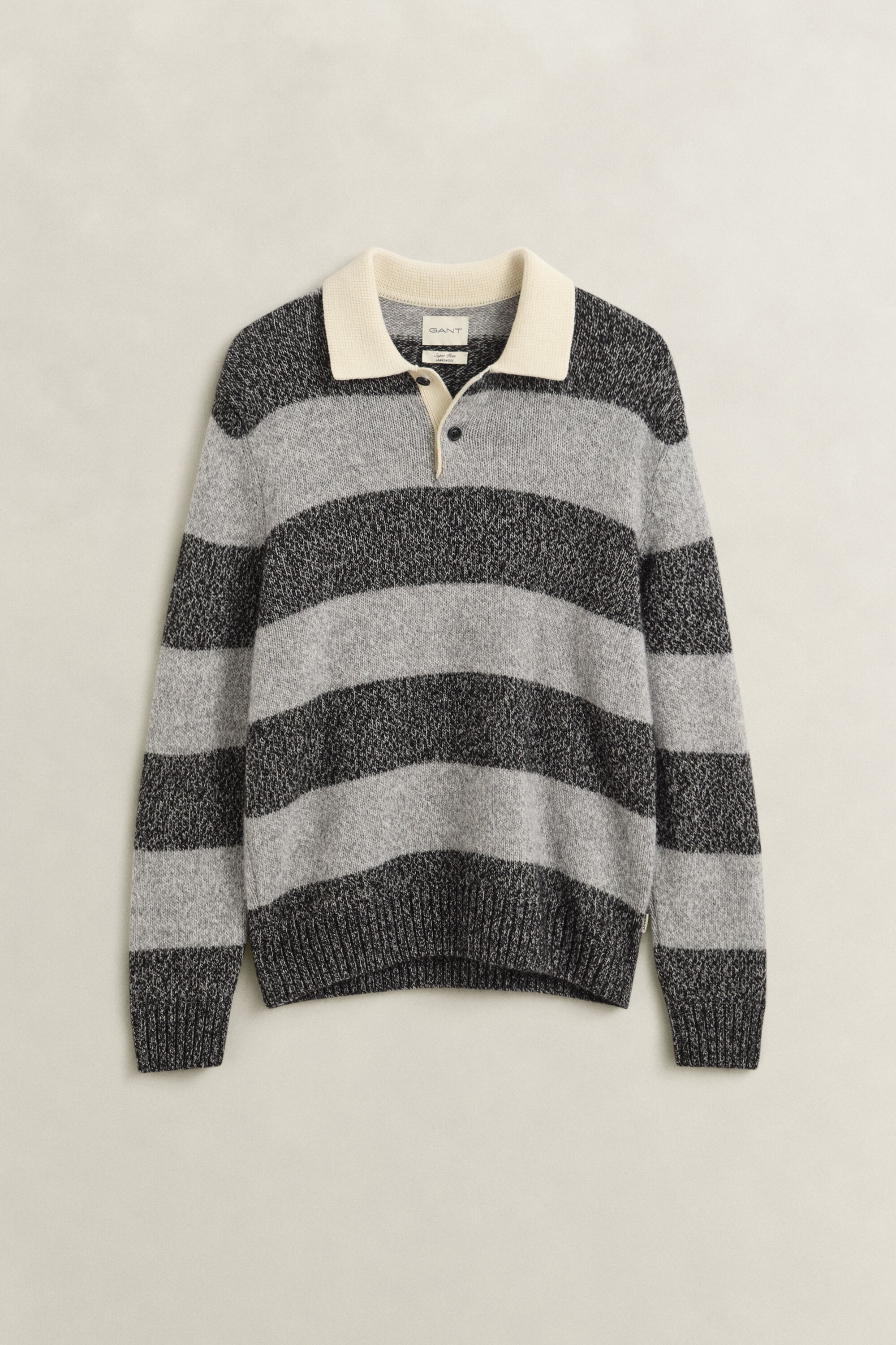 Gestreifter Polopullover aus Alpaka-Woll-Gemisch