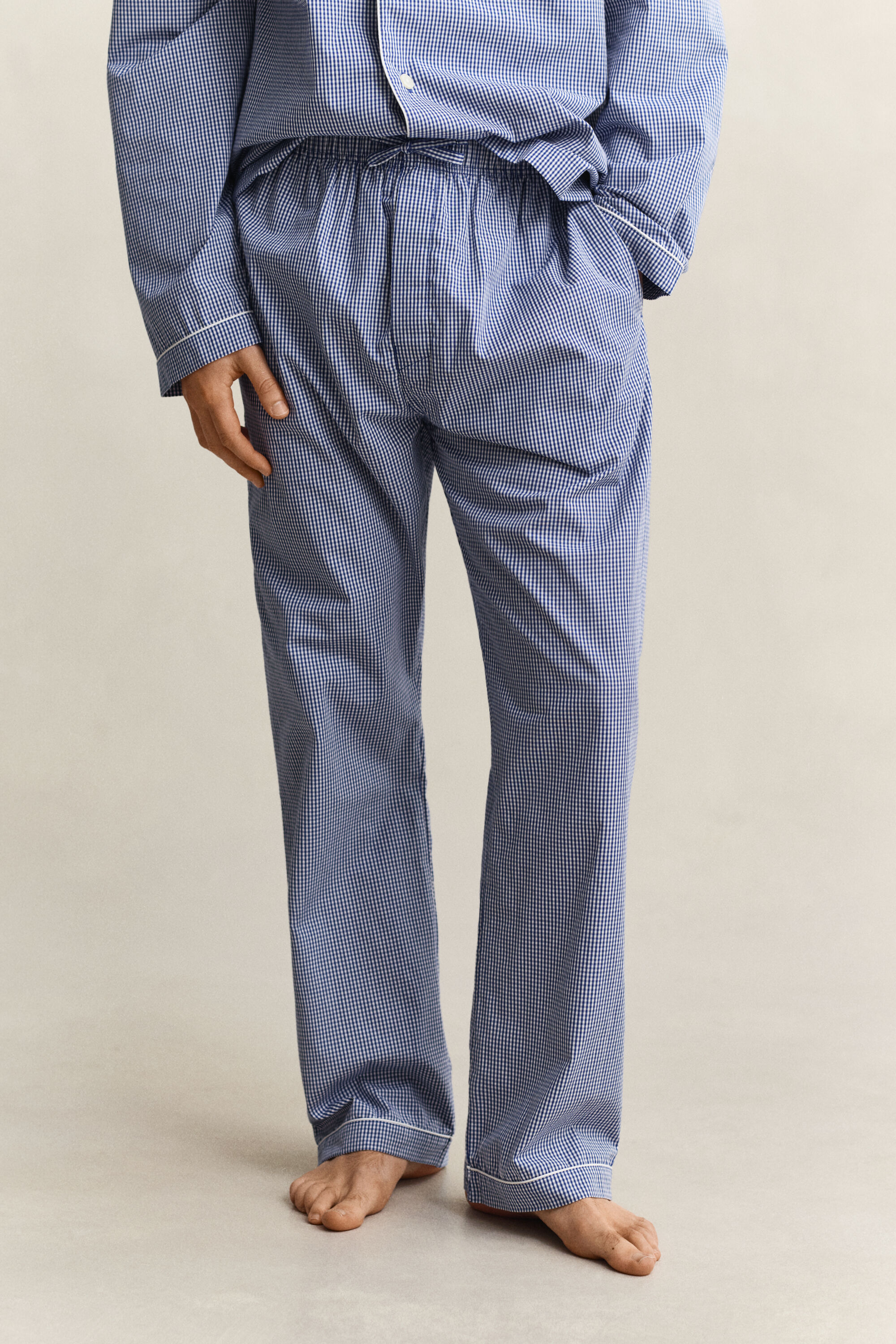 Gingham Pyjama aus Popeline