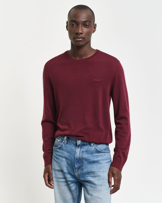 Rundhalspullover aus extra feiner Merinowolle