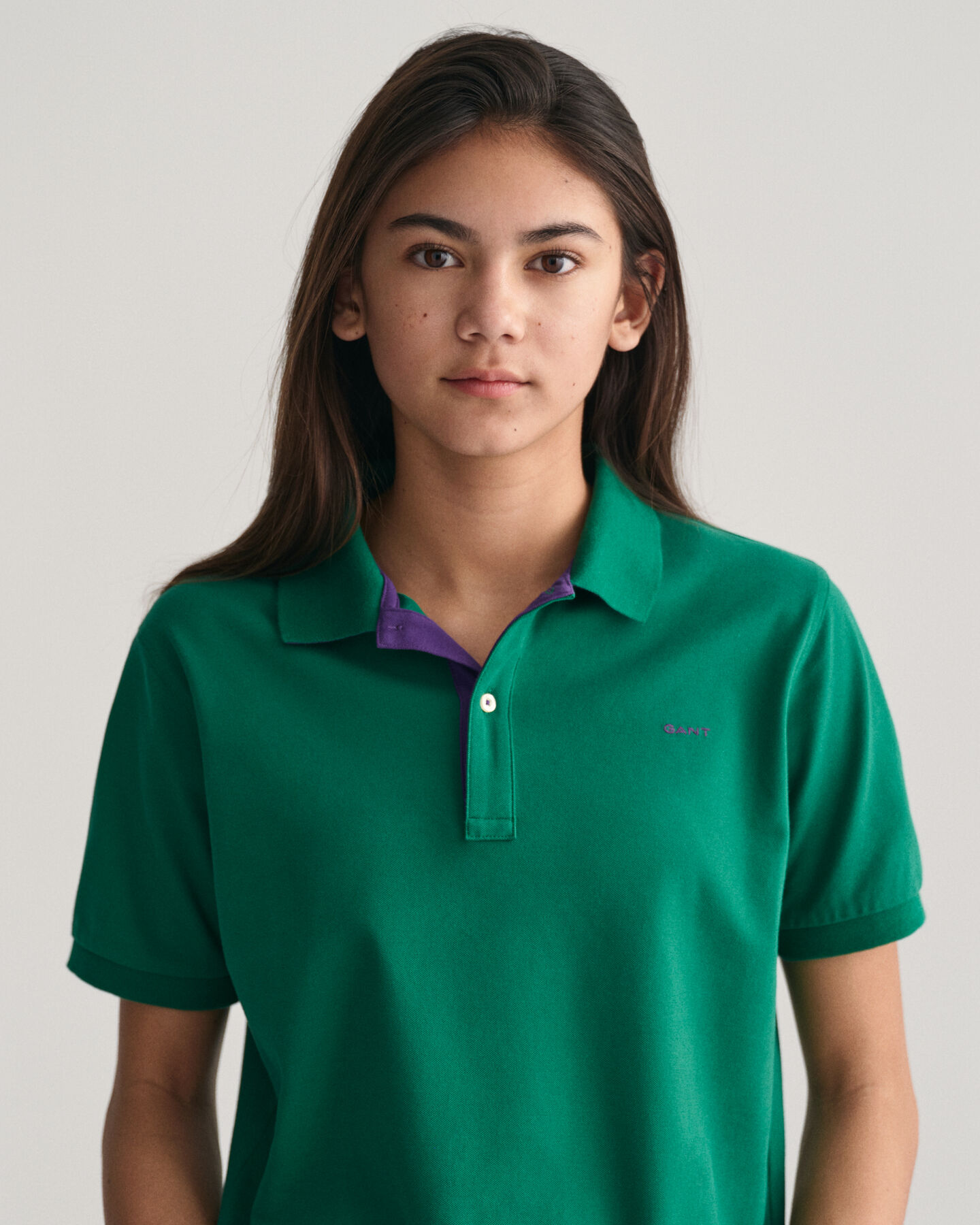 Teens Kontrast Piqu&eacute; Poloshirt
