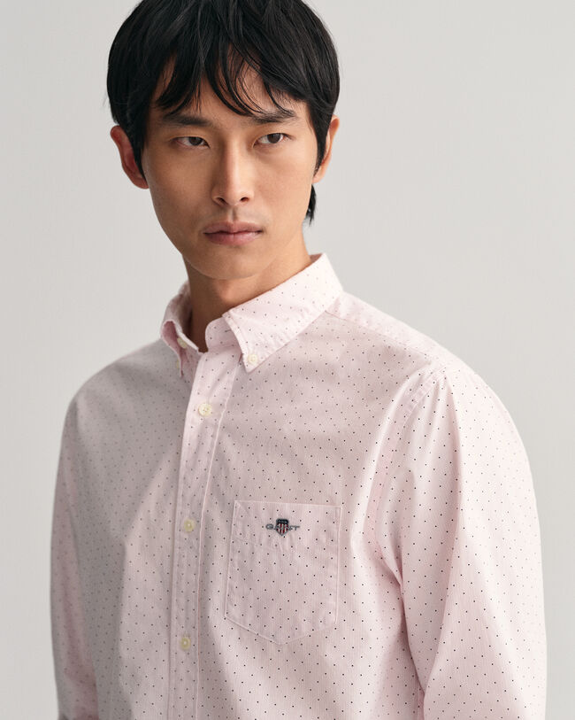 Regular Fit Banker Hemd mit Punktemuster