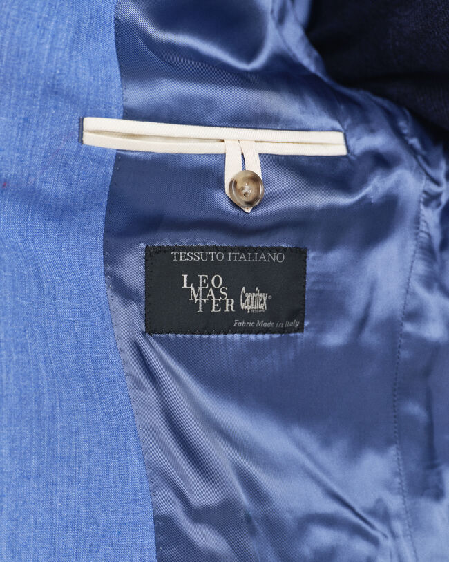 Slim Fit Baumwoll Leinen Anzugsakko