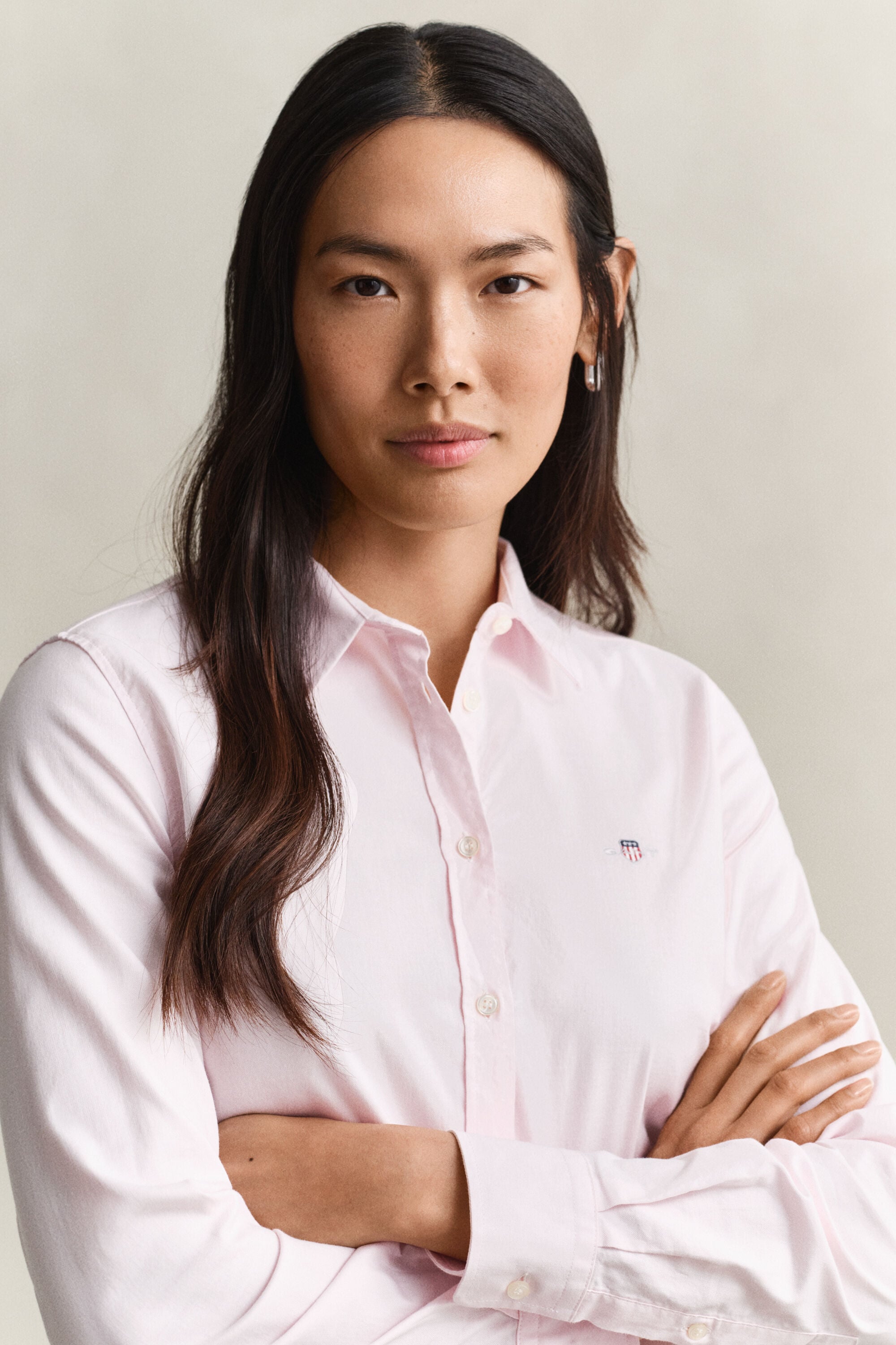 Classic Slim Fit Oxford-Bluse mit Stretch