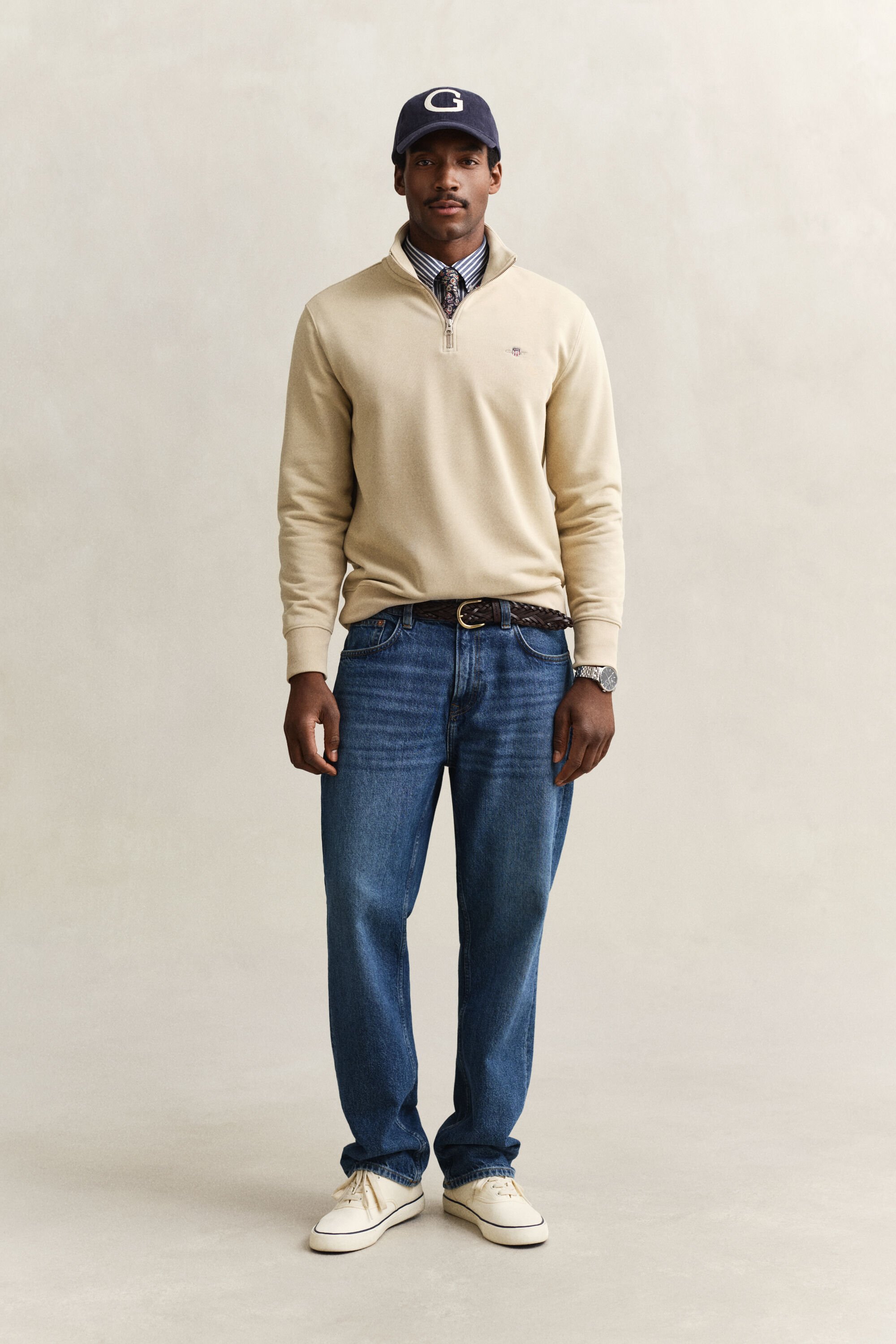 Shield Sweatshirt mit halblangem Reißverschluss