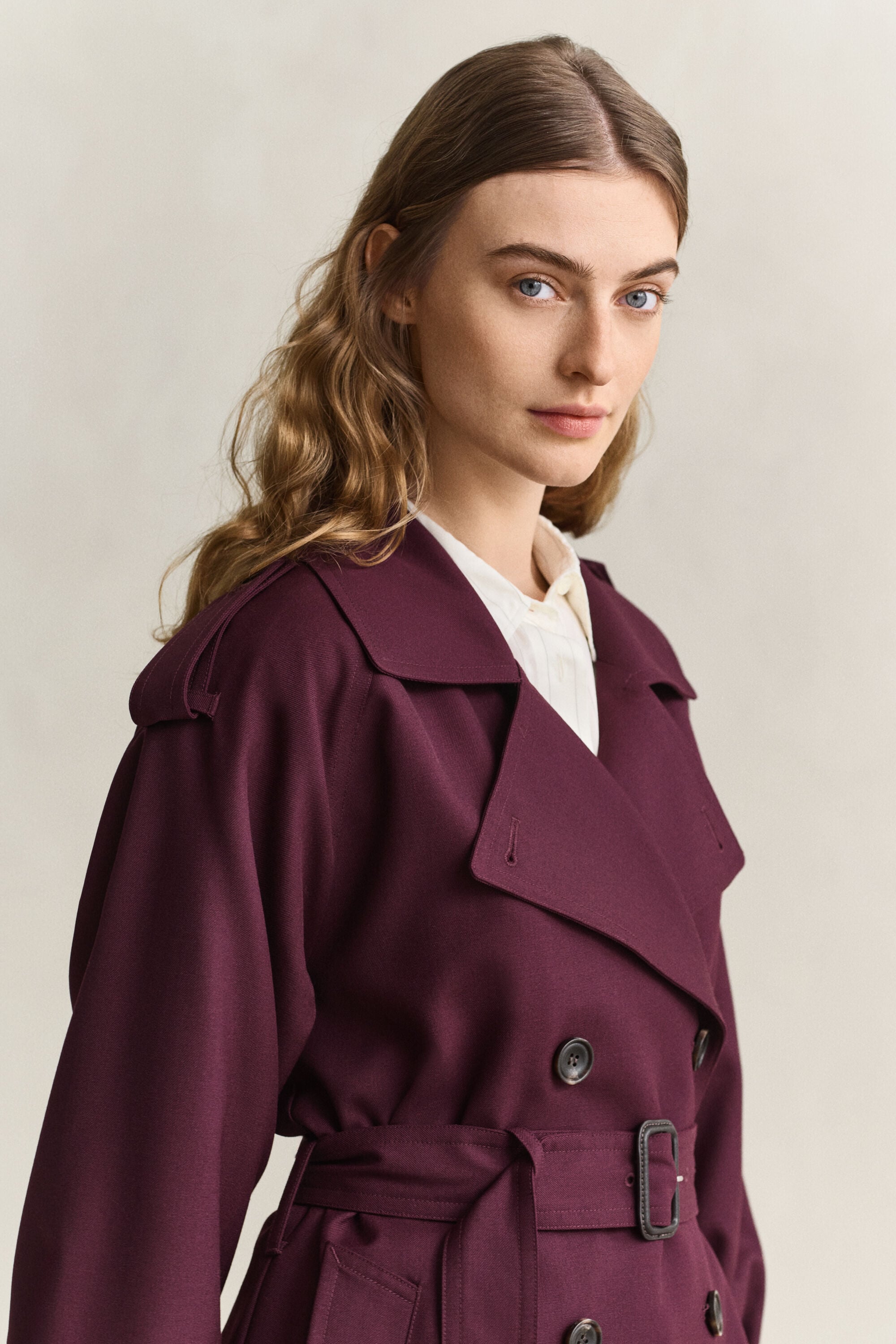 Trenchcoat aus Wollgemisch