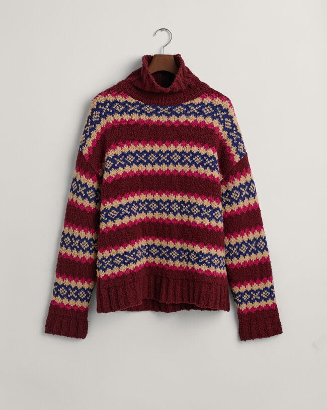 Pullover mit Trichterkragen und Fair-Isle-Muster