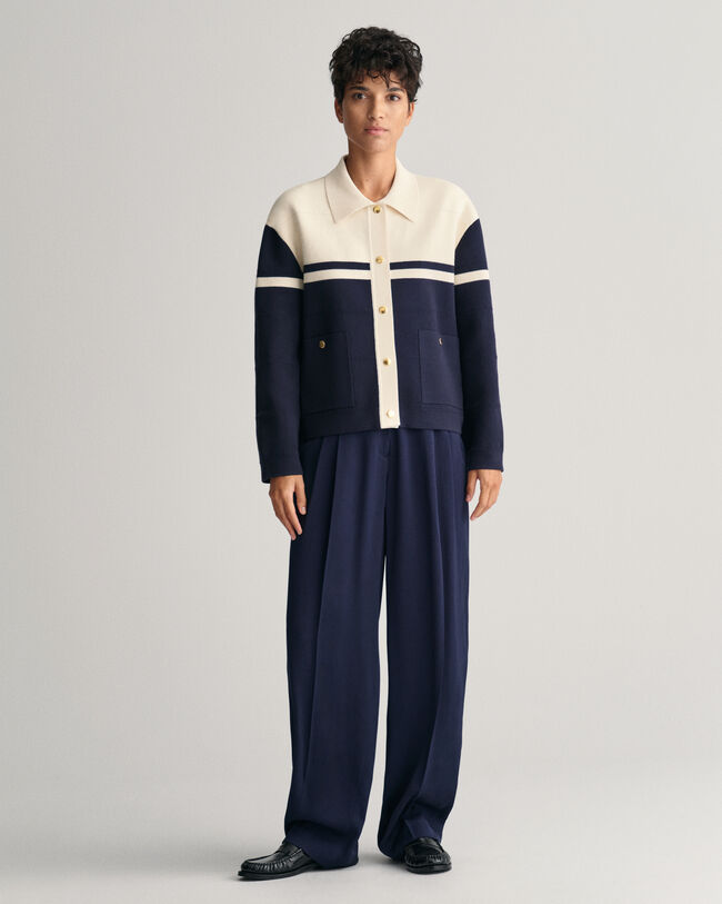 Color Blocked Strickjacke