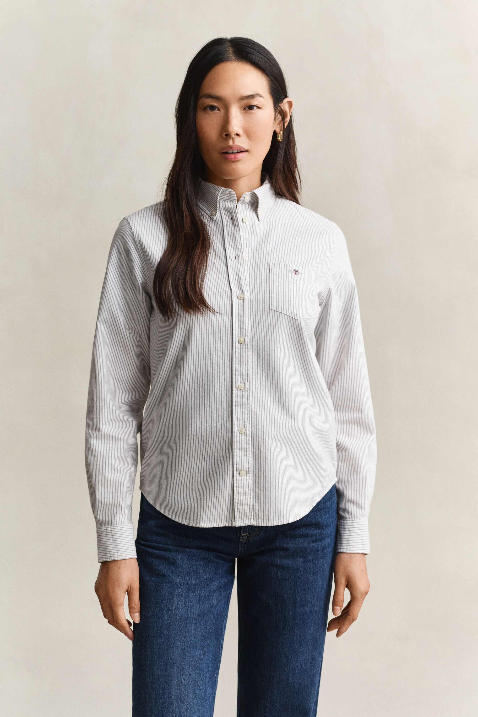 Classic Oxford-Bluse mit Streifen