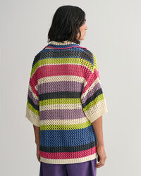 Polopullover mit offenmaschiger Struktur