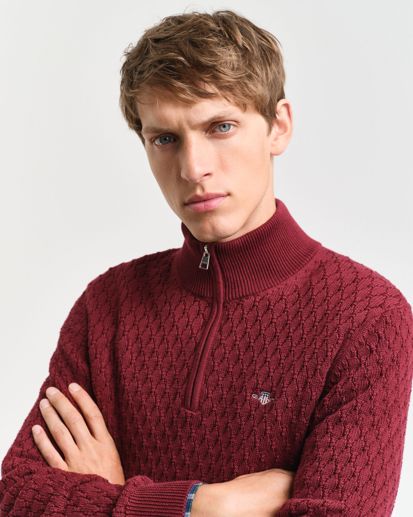 Troyer aus strukturierter Baumwolle