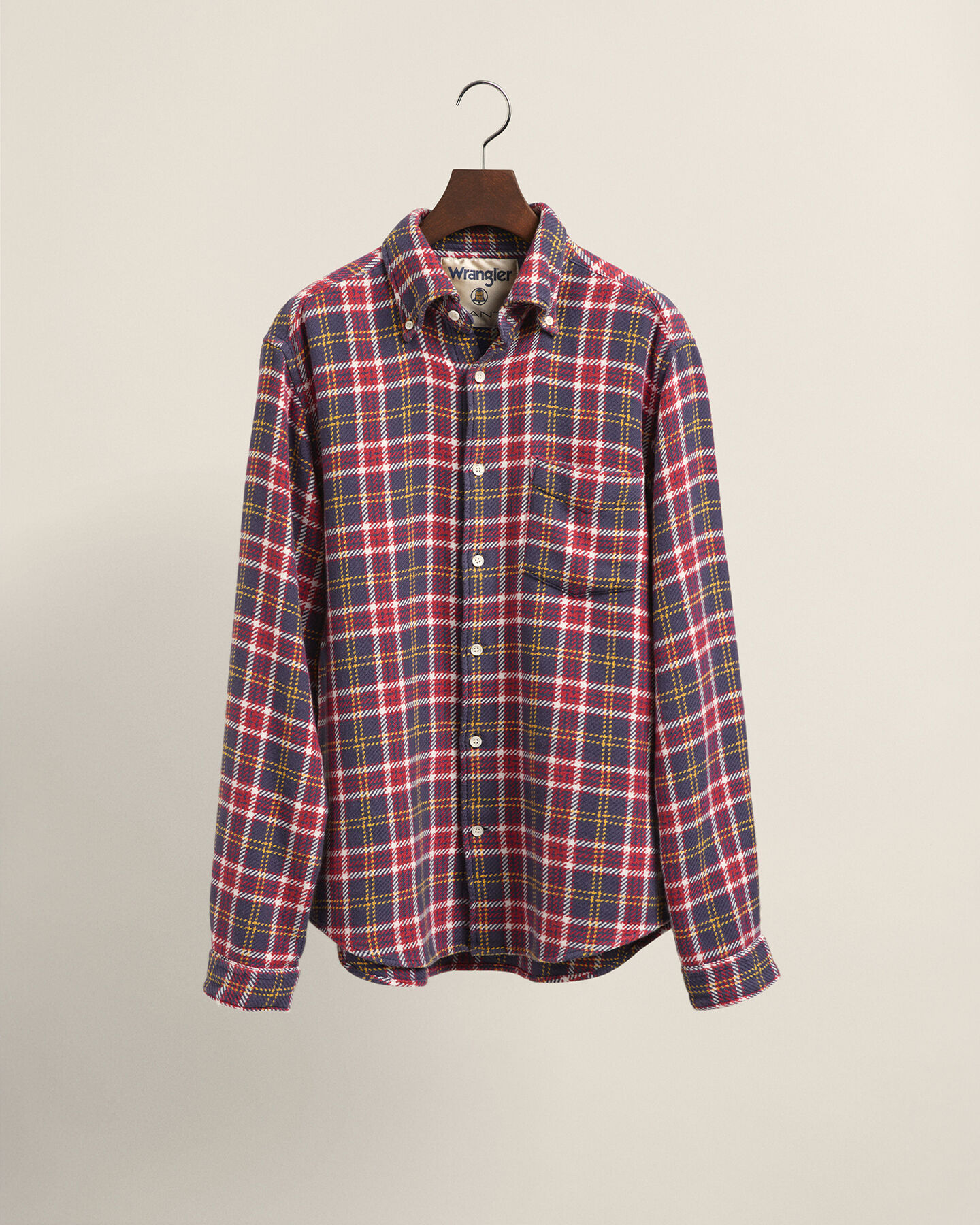 Wrangler x GANT Regular Fit Twillhemd mit Tartan-Muster