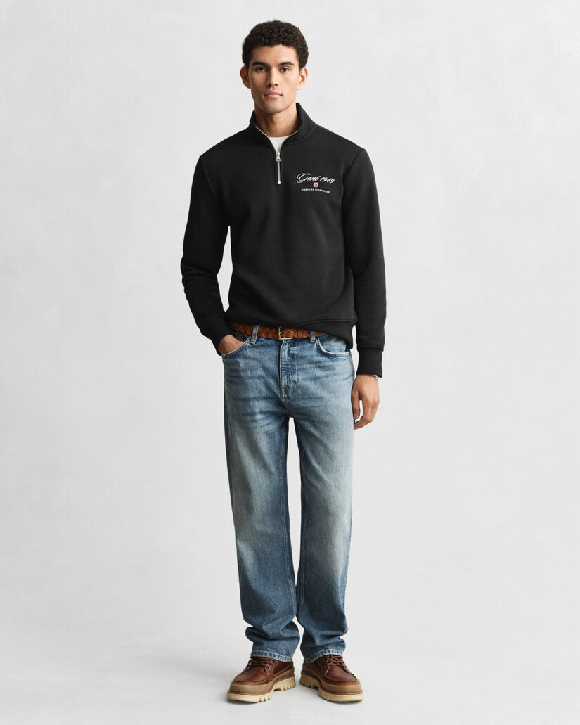 1949 Graphic Sweatshirt mit Reißverschlusskragen