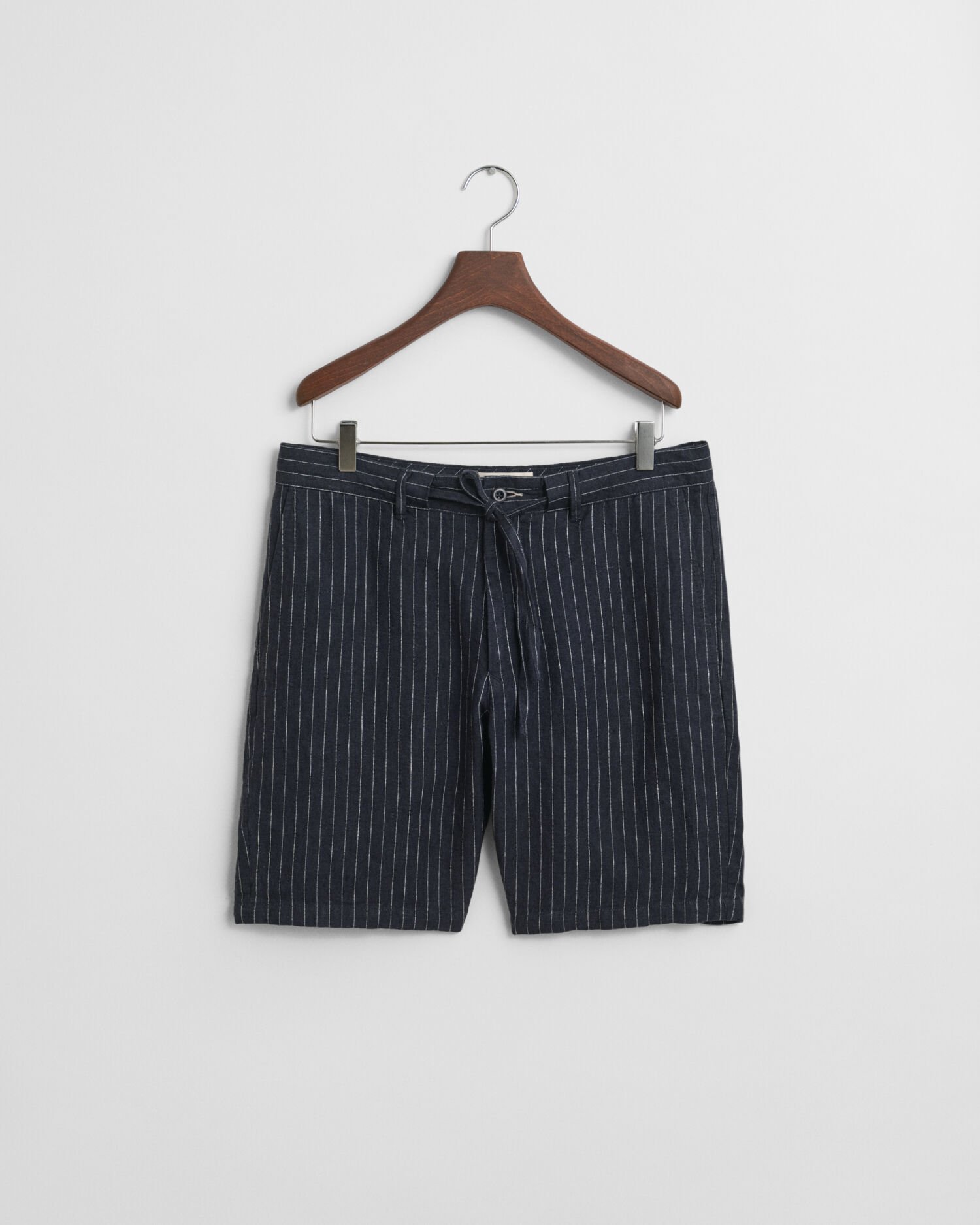 Regular Fit Pinstripe Leinen Shorts